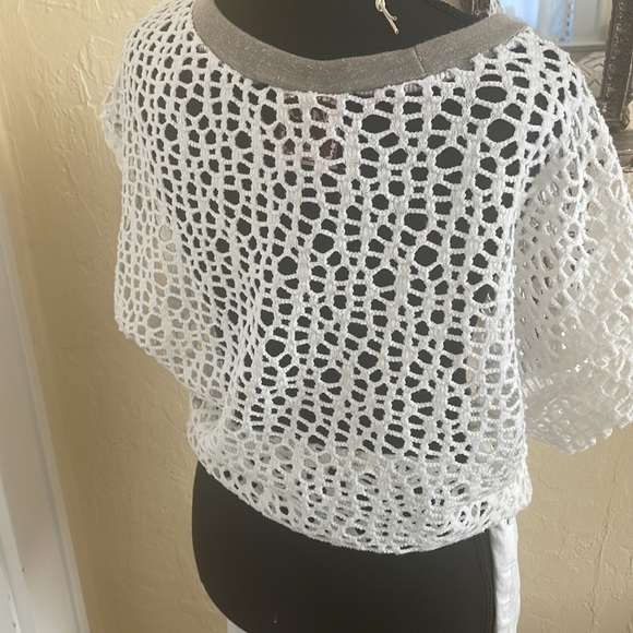 NARA Crochet Tee Top light weight top made‎ in Thailand COTTON,  size medium - Picture 3 of 5